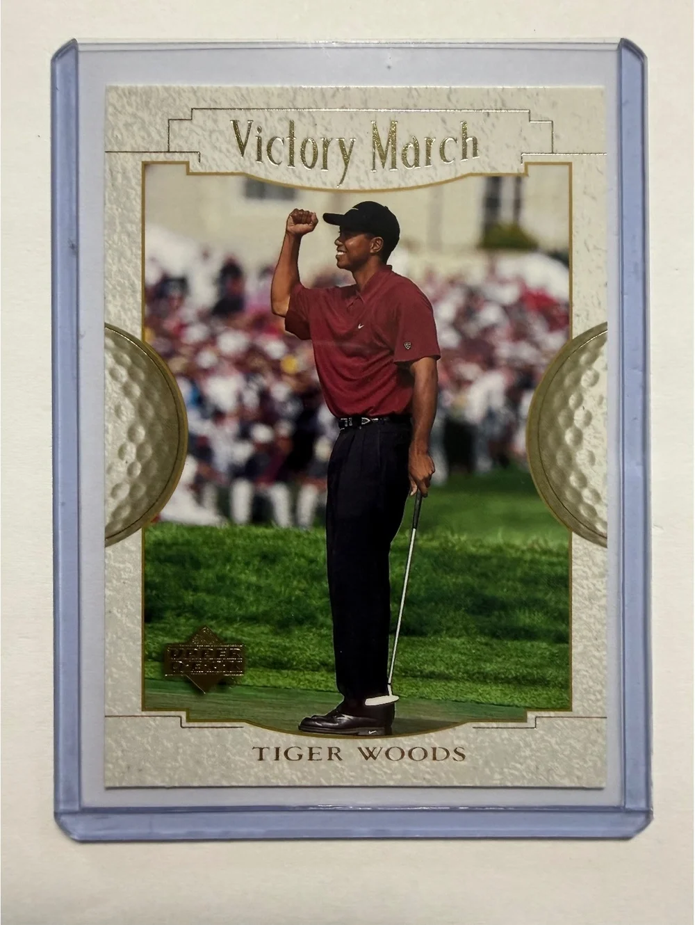 2001 Upper Deck Tiger Woods Victory March Golf Trading Card 2000 U.S. Open